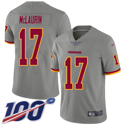 Washington Redskins Limited Gray Men Terry McLaurin Jersey NFL Football 17 100th Season Inverted